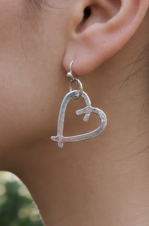 Cross your heart hanging earrings