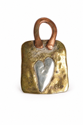 Shop Till You Drop Brooch - Brass, Copper and Silver