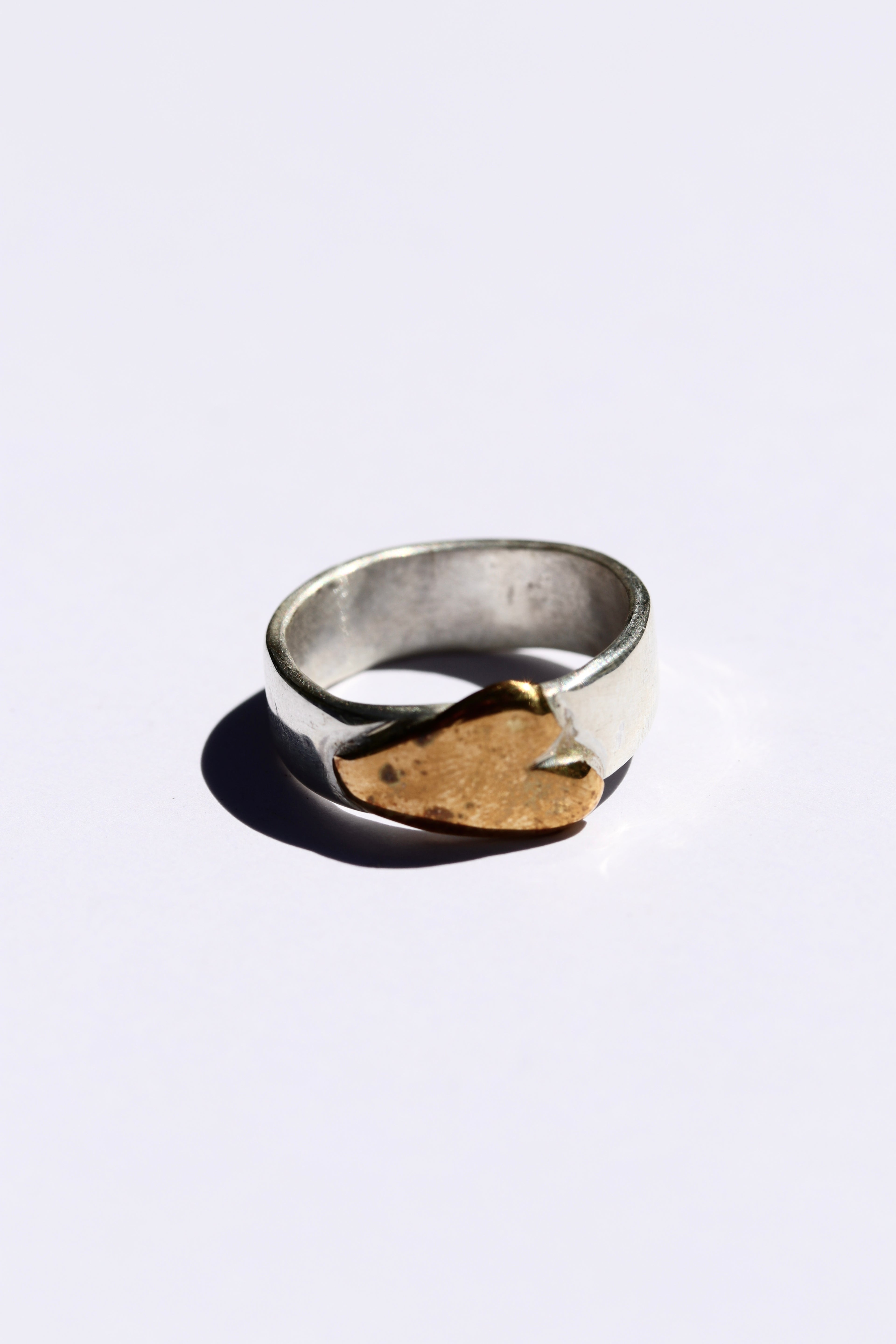 Love on the side Brass and Silver Ring