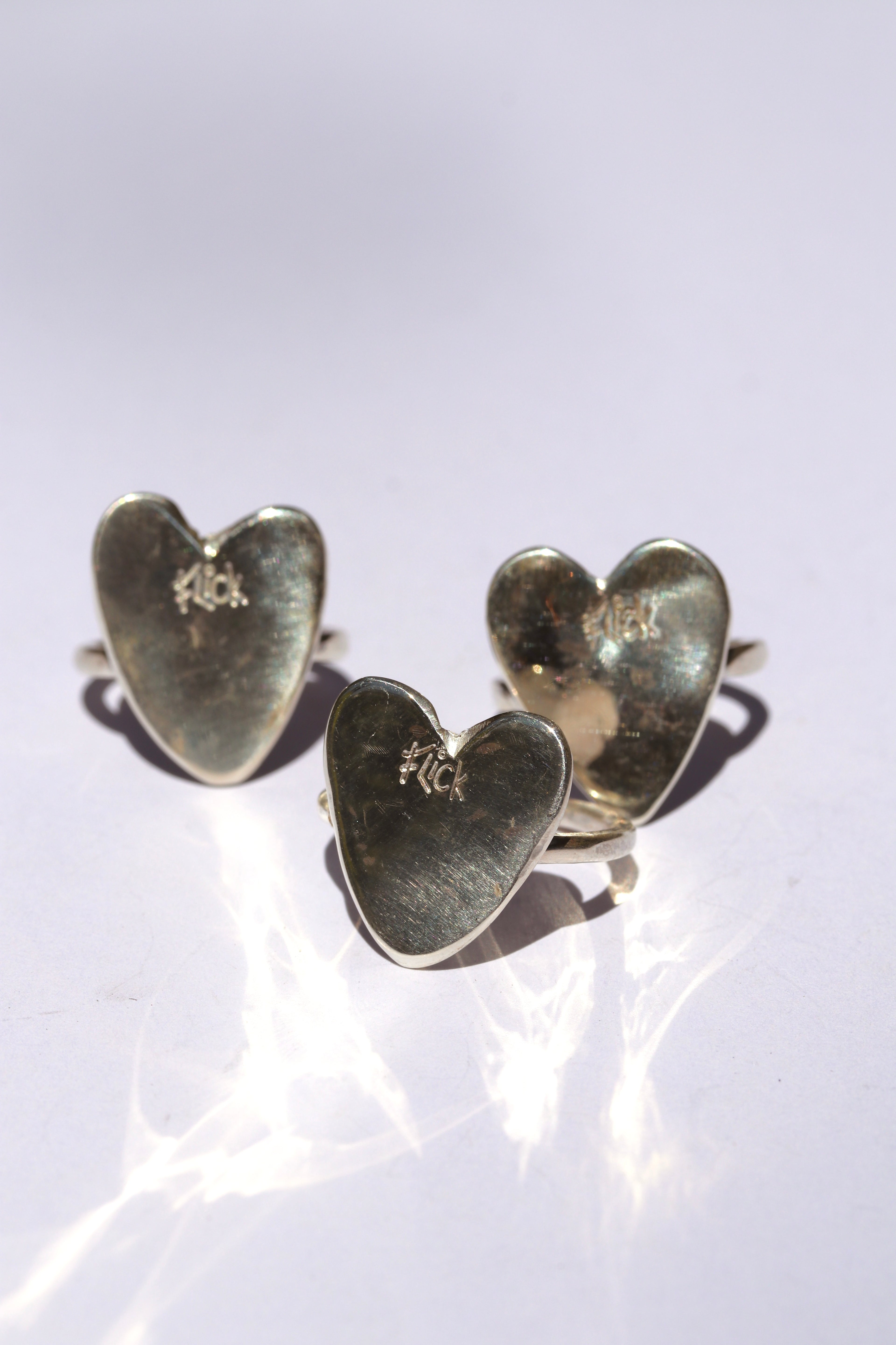 Flick Heart Ring, Silver