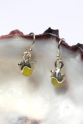 Silver and Chartreuse Quartz Drop Earrings