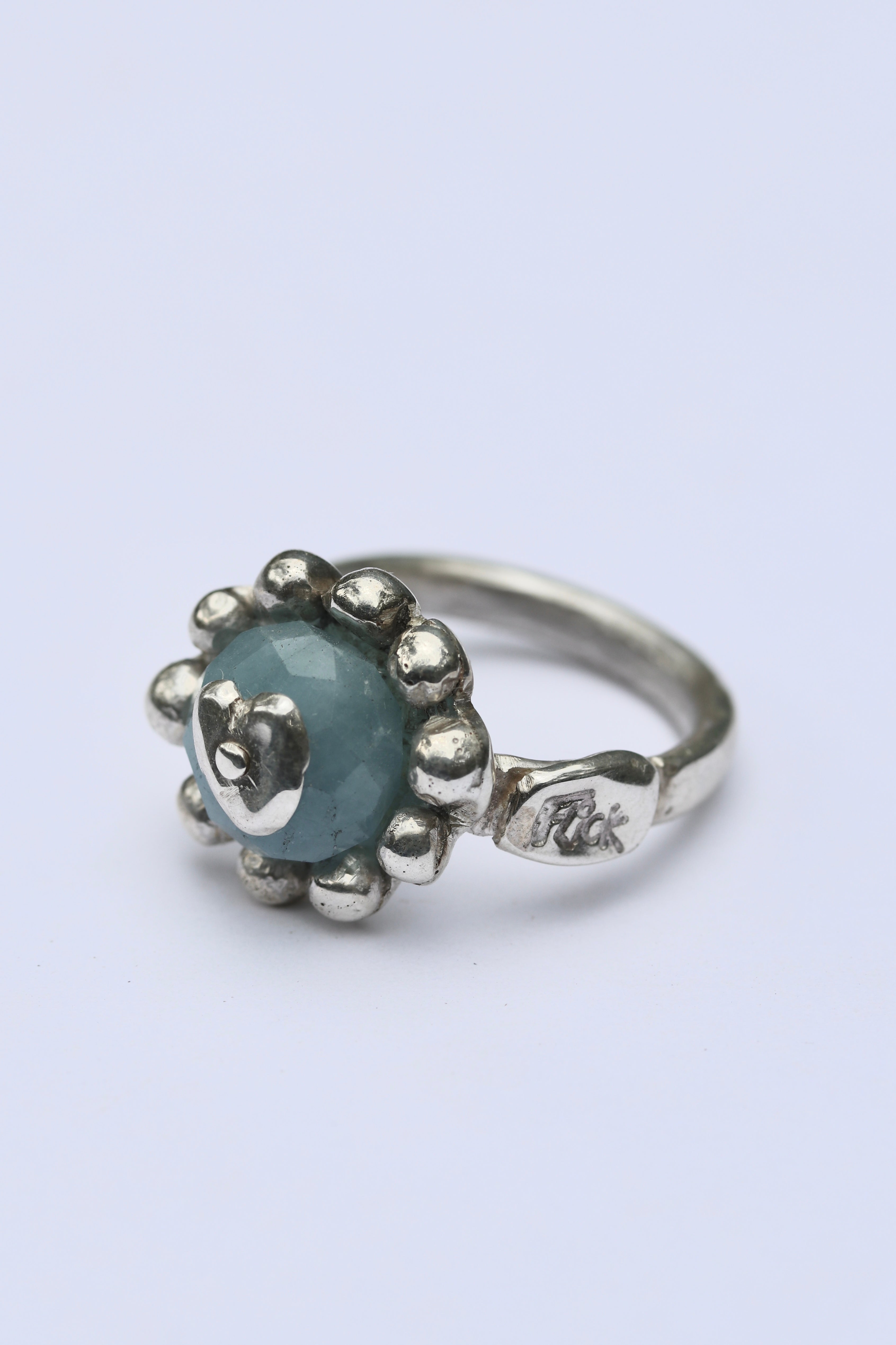 The Flower Ring in Silver and Blue Quartz