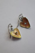 Autumn Enamel Heart Hanging Earrings