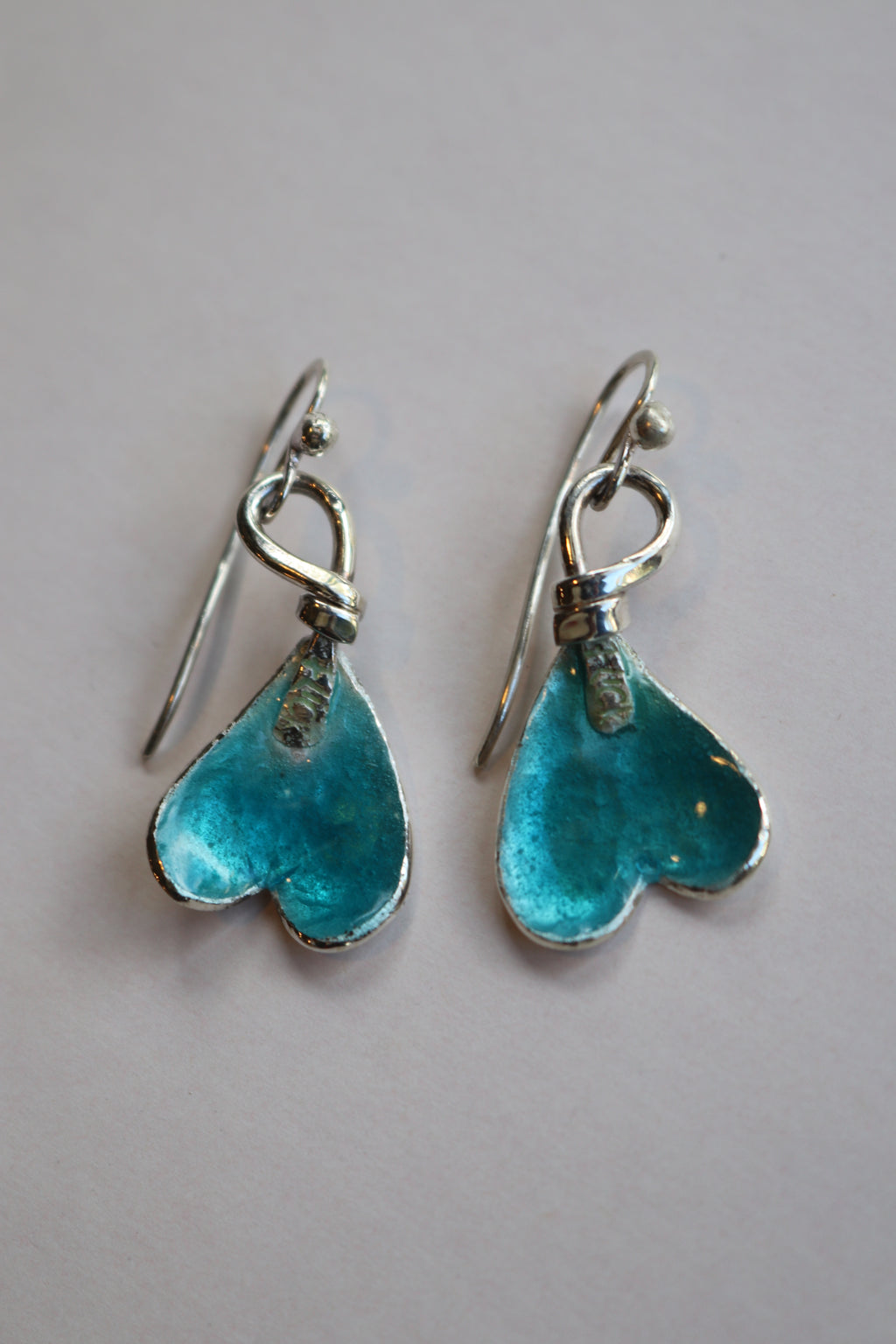 Blue Enamel Leaf Heart