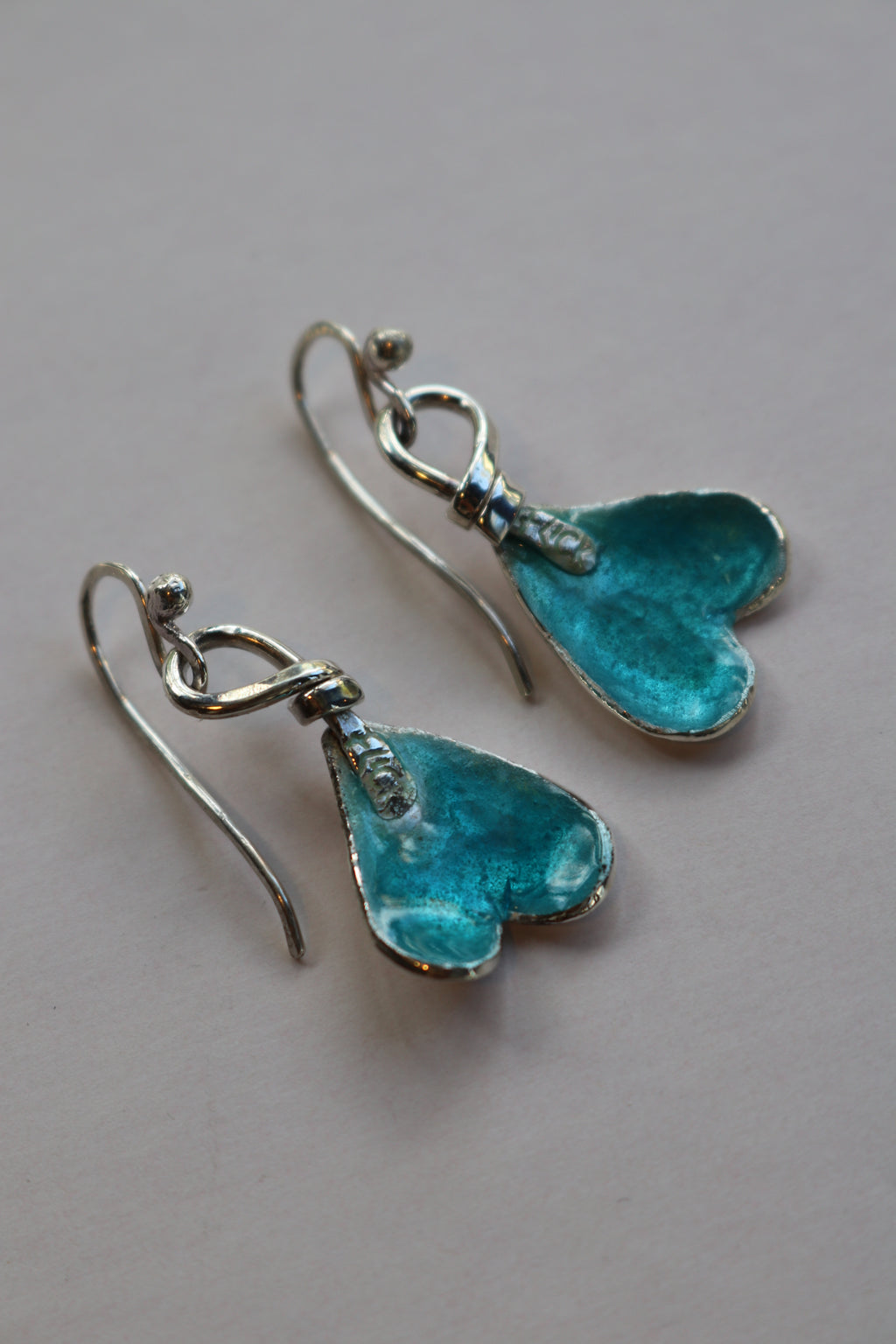 Blue Enamel Leaf Heart