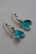 Blue Enamel Leaf Heart