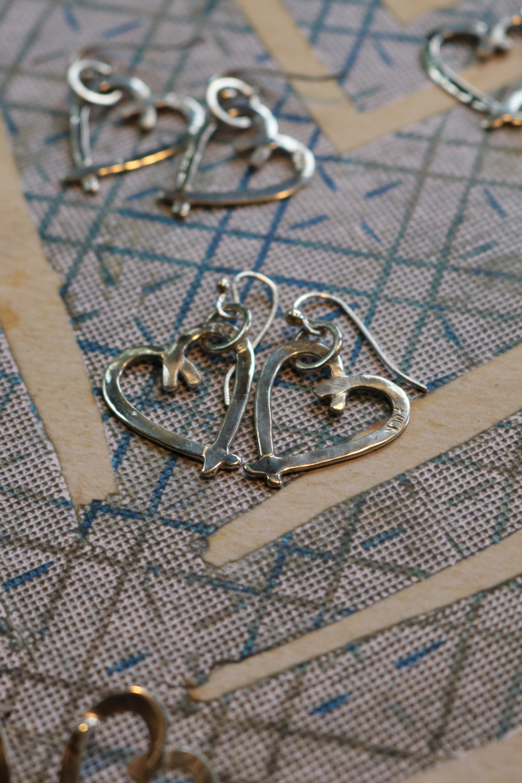 Cross your heart hanging earrings