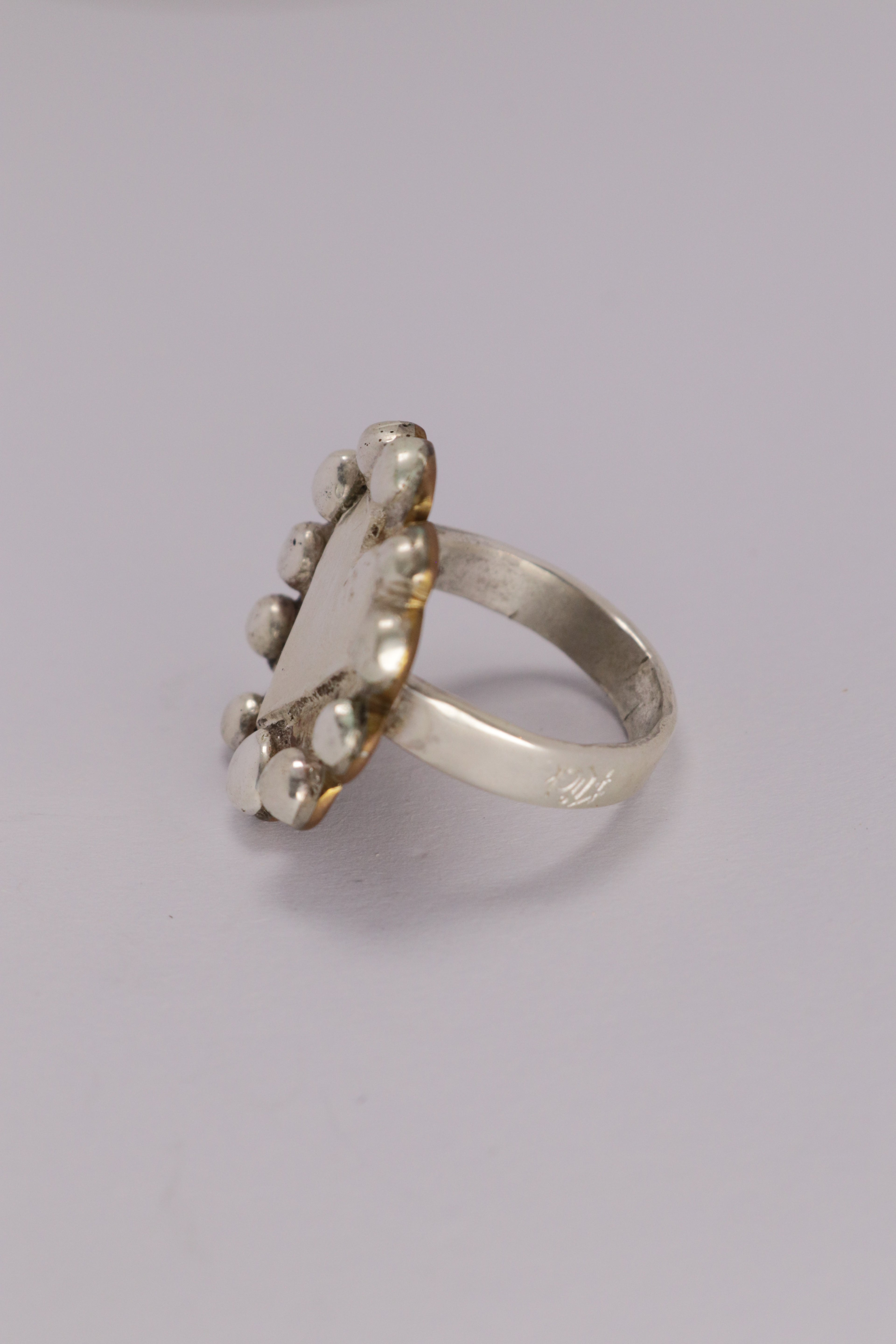 Cameo Ring Brass & Silver