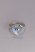 Heart Enamel Blue Ring