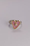 Heart Enamel Pink Ring