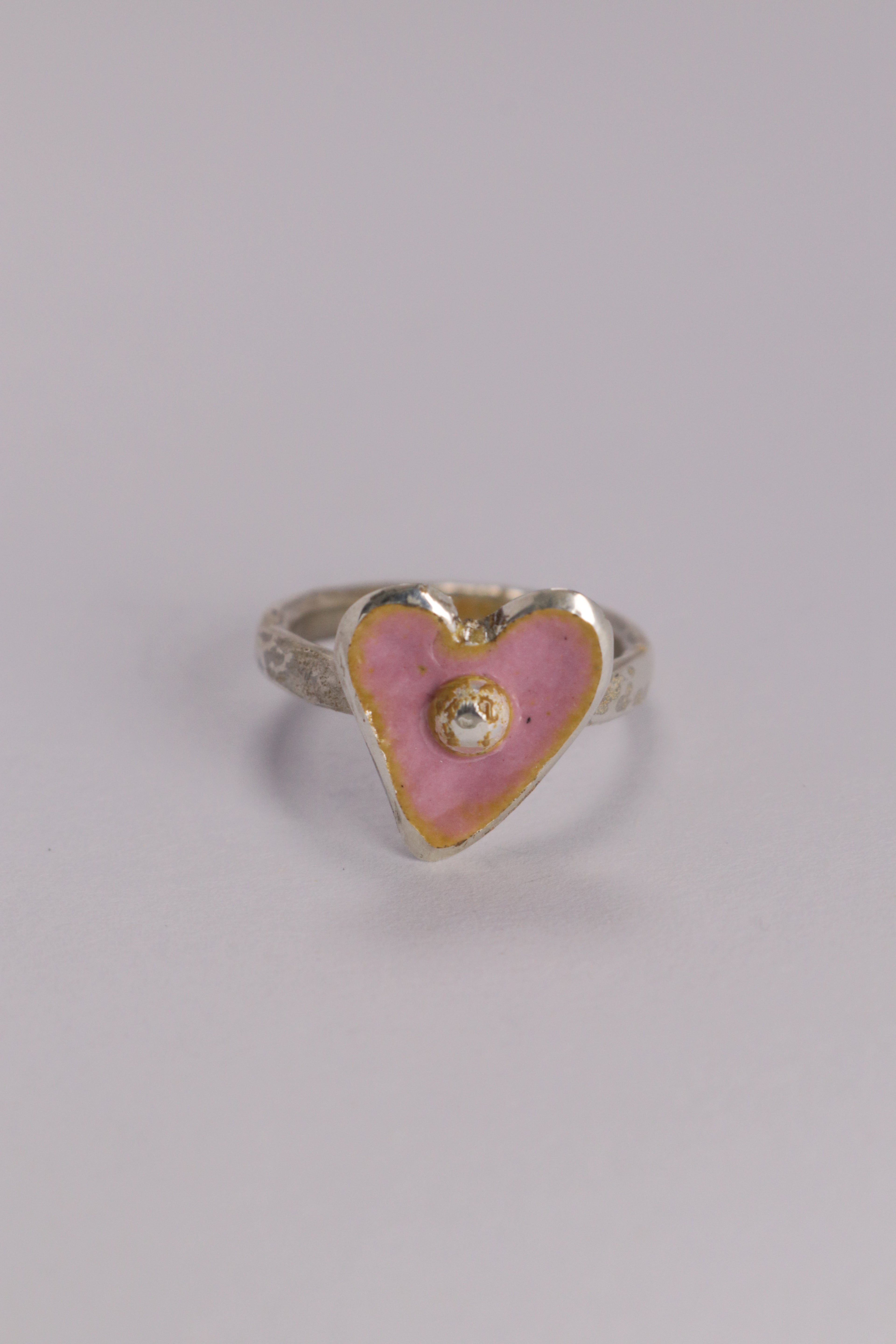 Heart Enamel Pink Ring