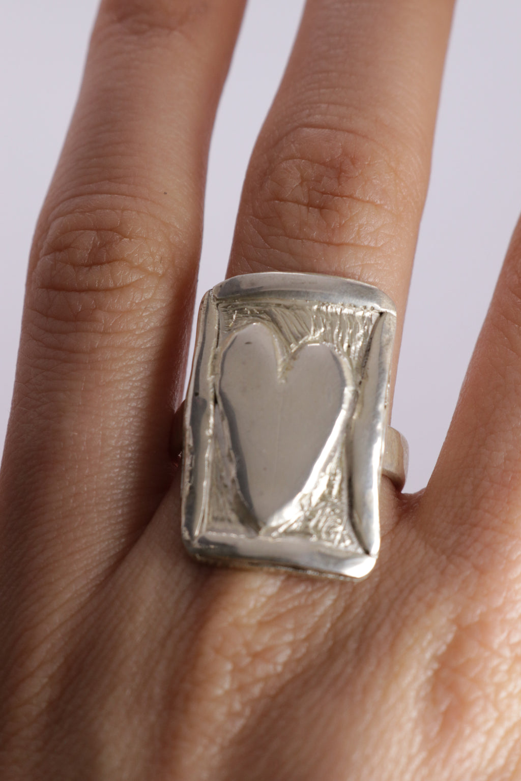 Postcard From The Heart silver ring