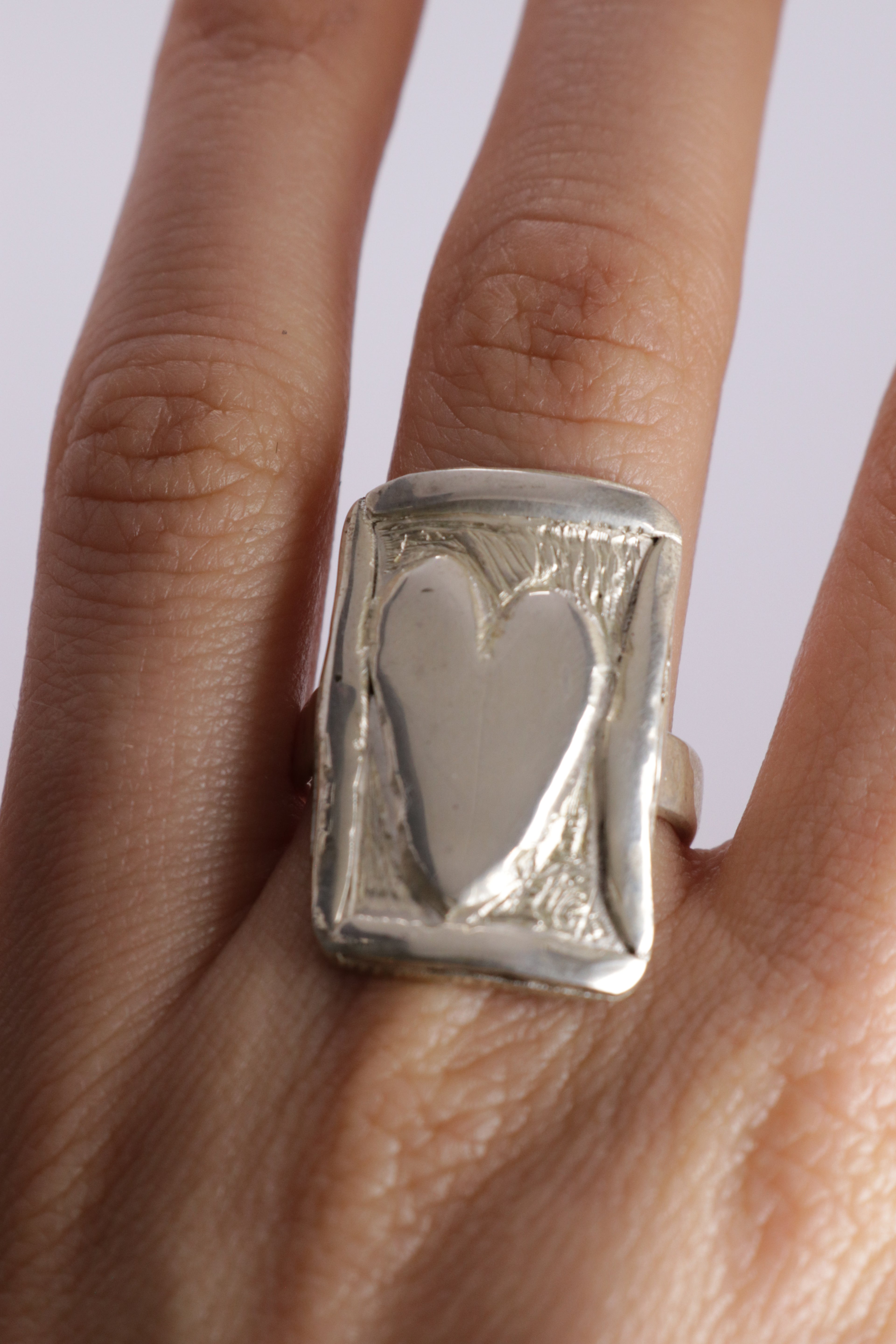 Postcard From The Heart silver ring