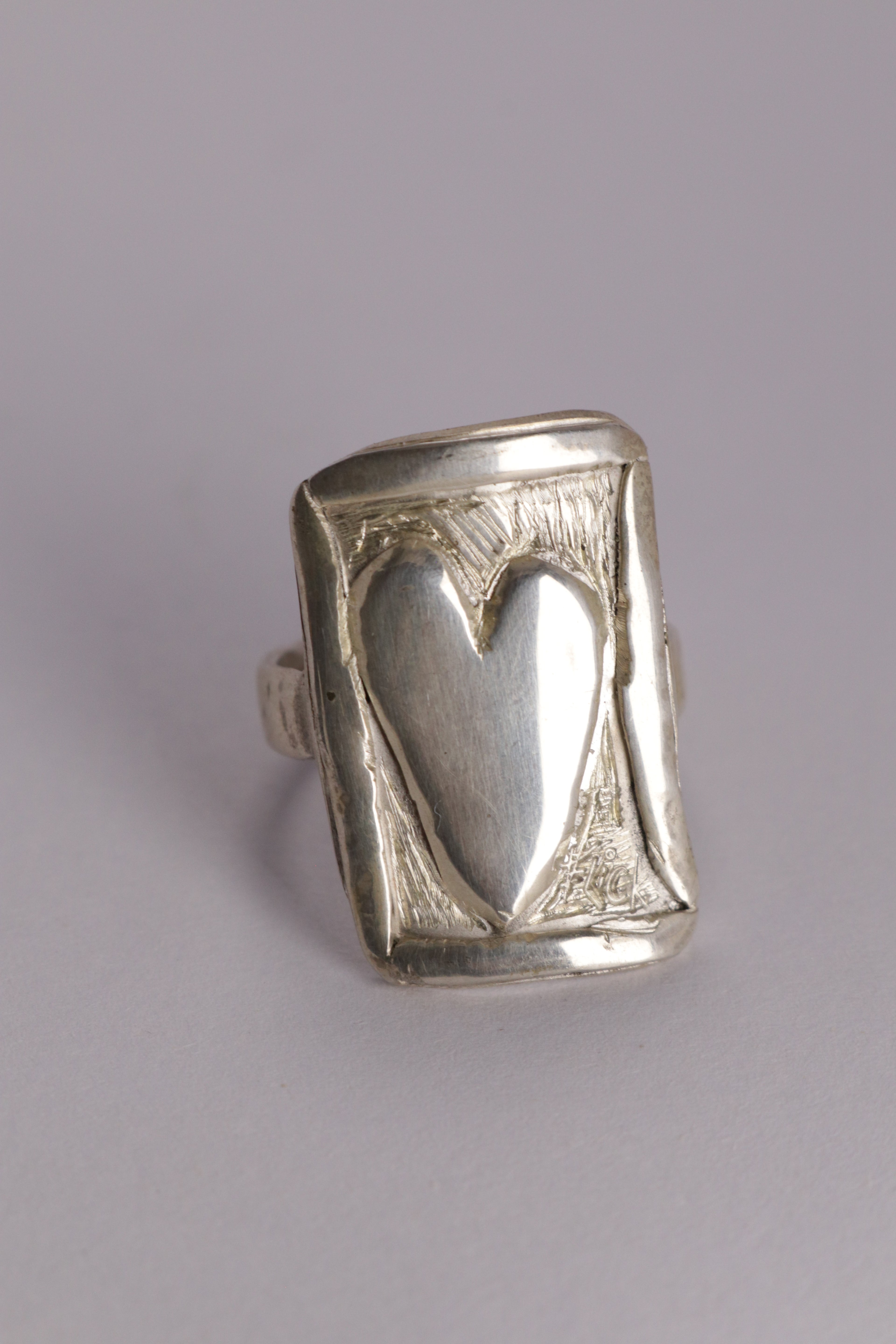 Postcard From The Heart silver ring