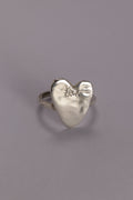 Flick Heart Ring, Silver