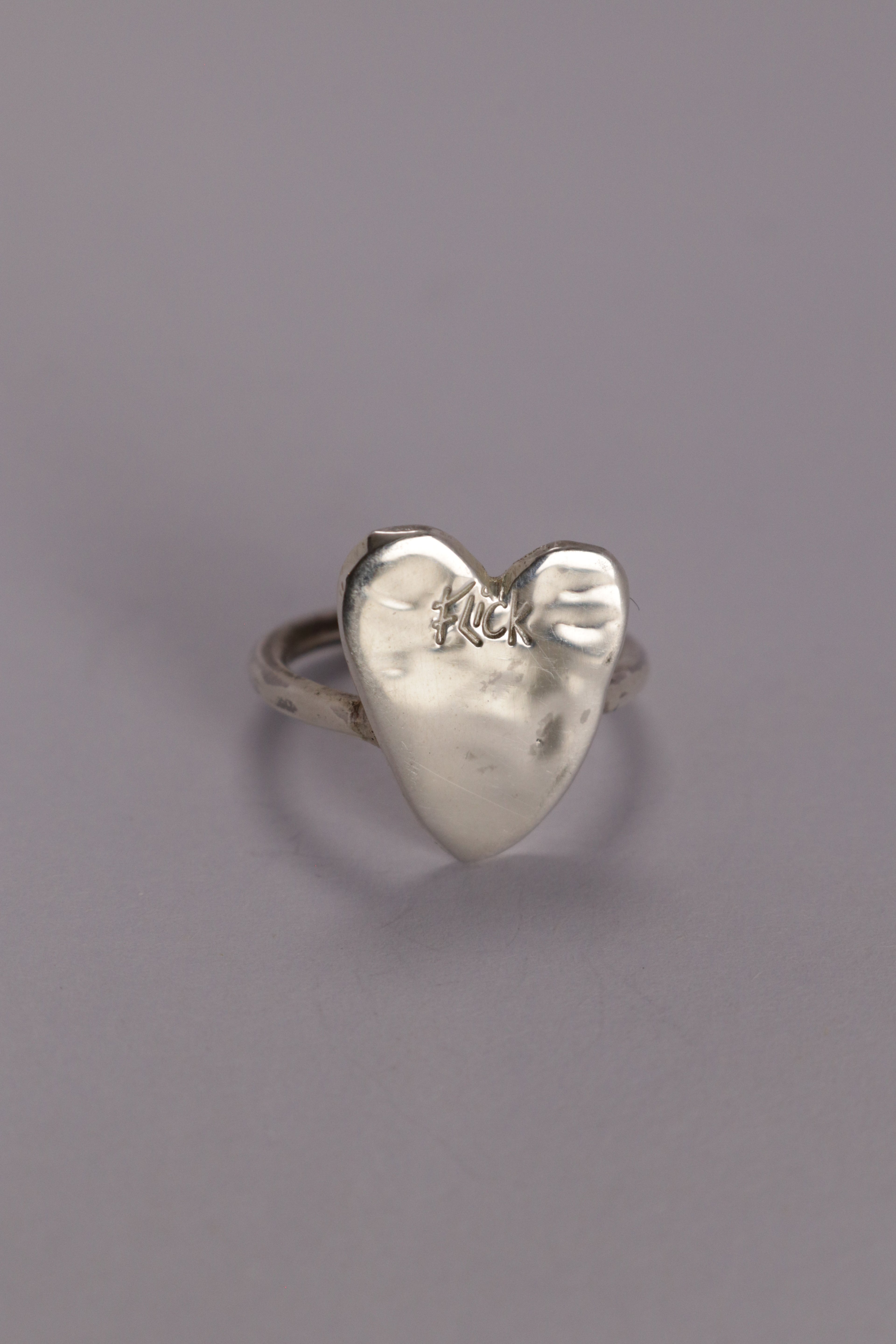 Flick Heart Ring, Silver