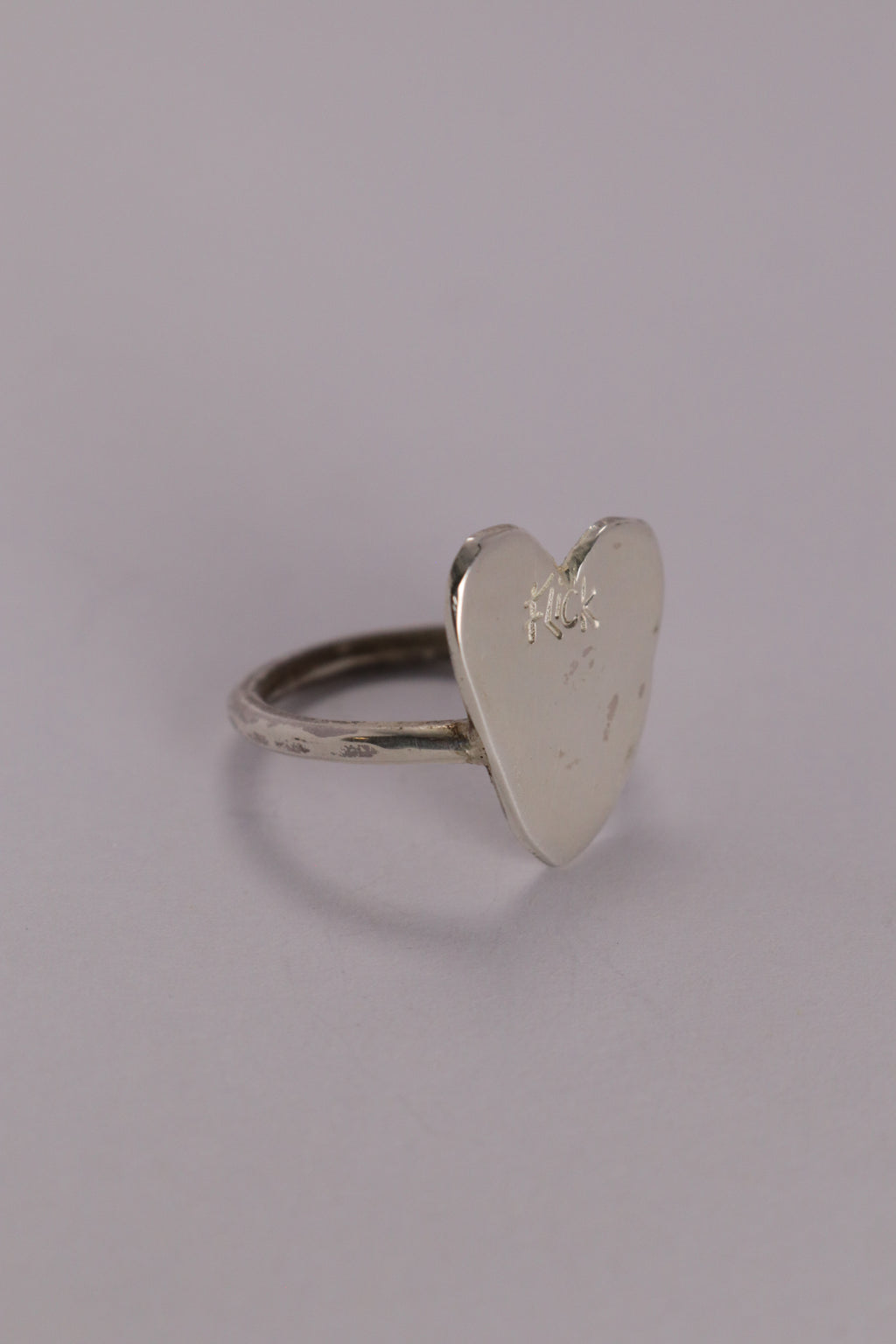 Flick Heart Ring, Silver