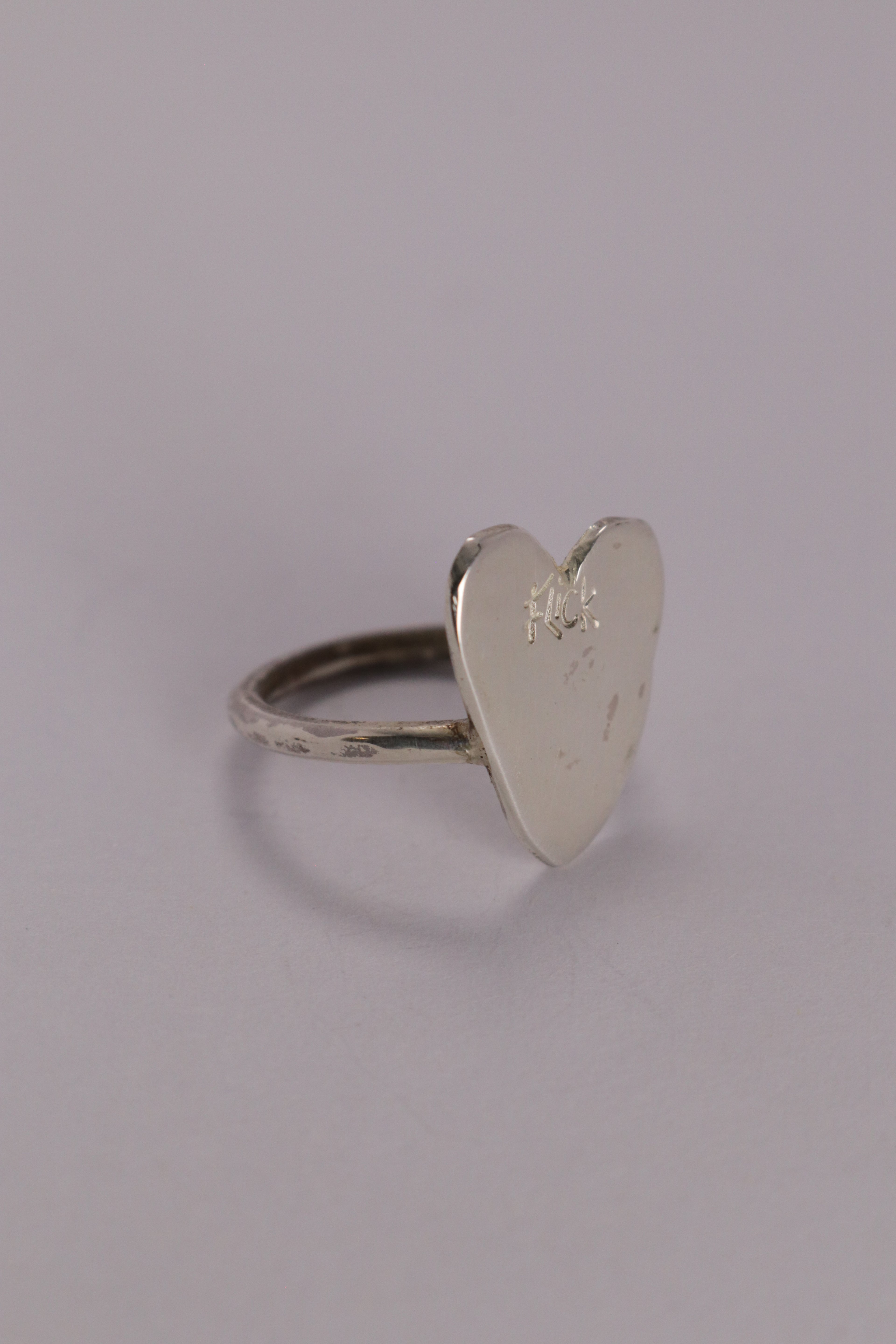 Flick Heart Ring, Silver