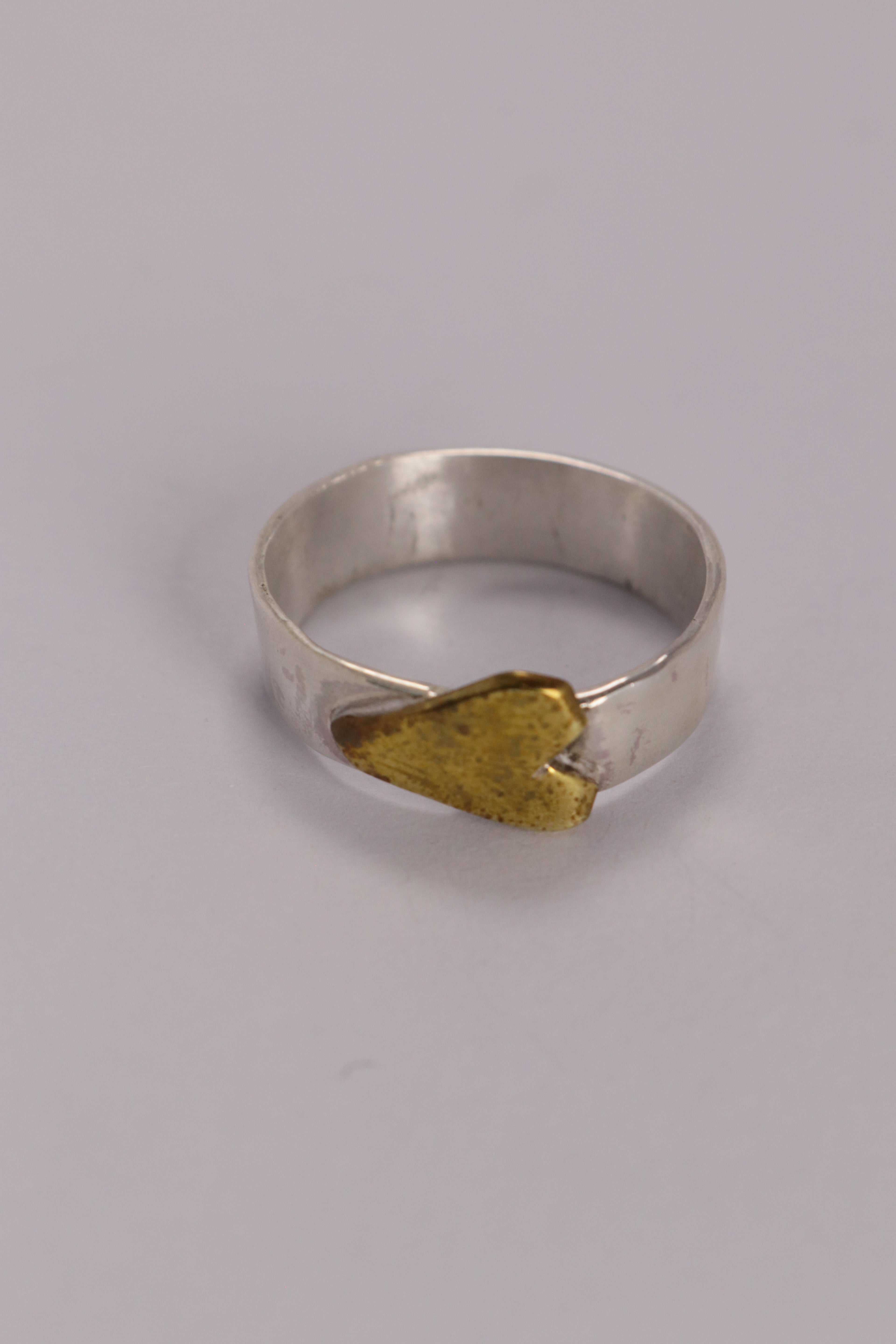 Love on the side Brass and Silver Ring