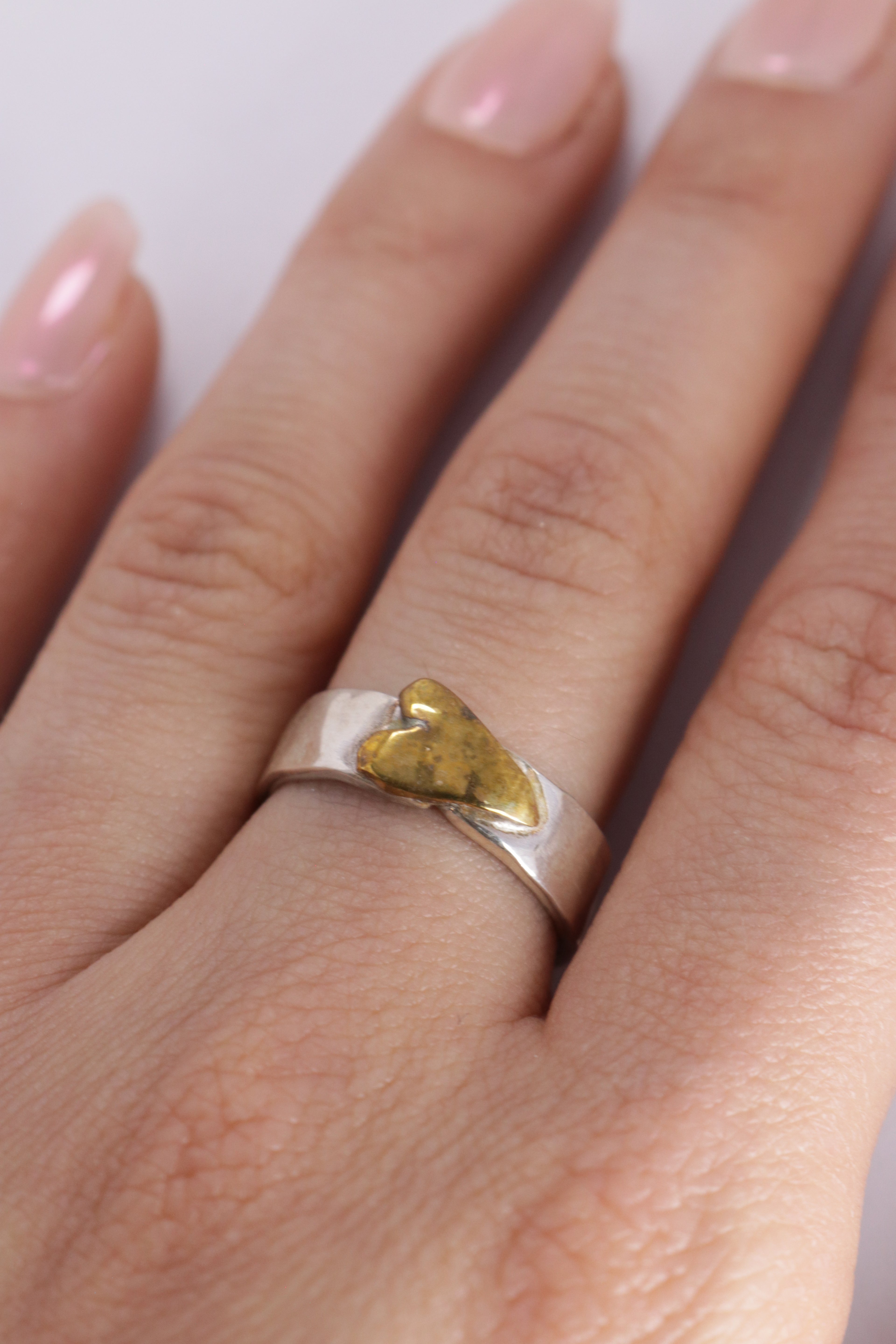 Love on the side Brass and Silver Ring