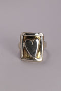 Postcard From The Heart Ring, Silver & Brass