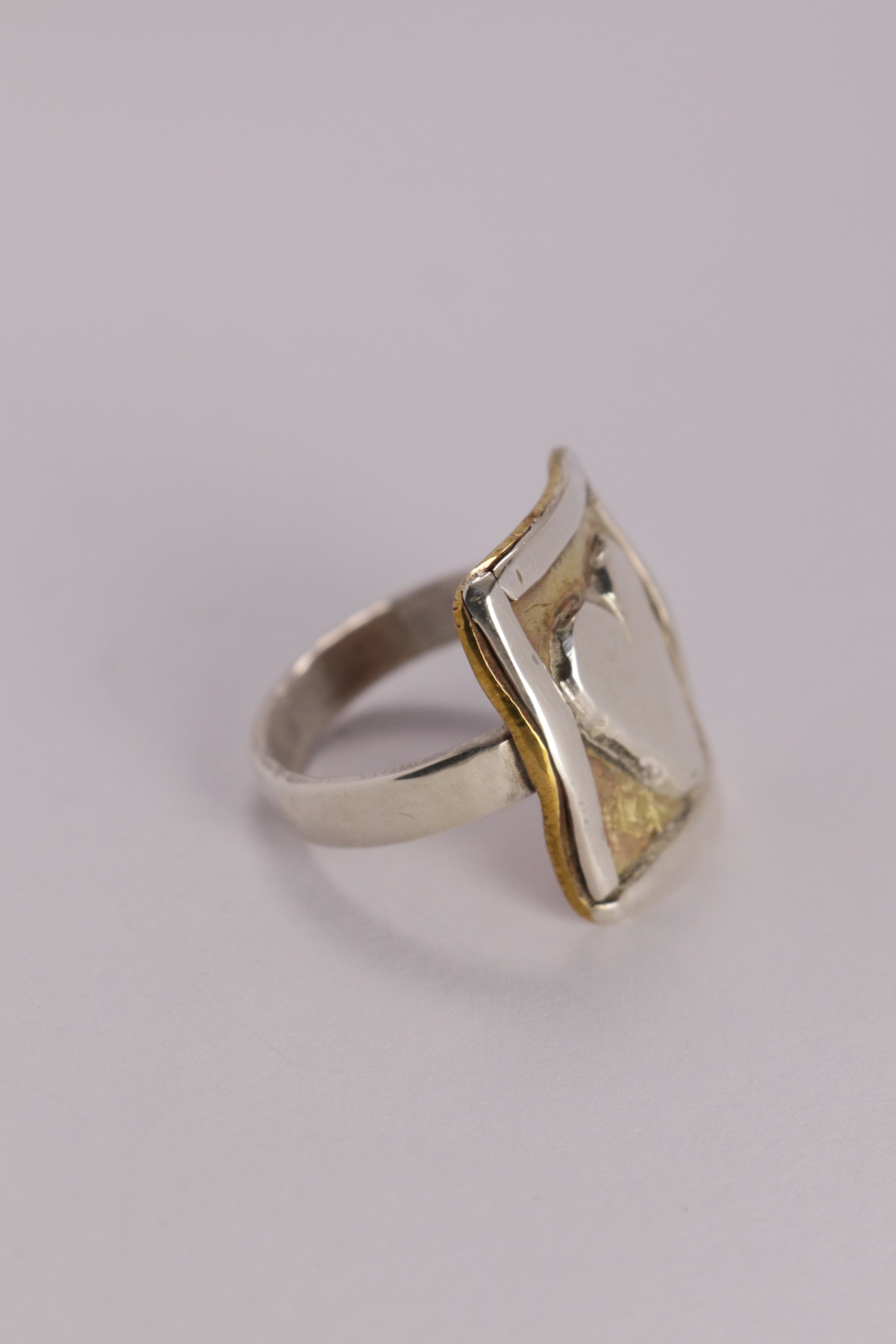 Postcard From The Heart Ring, Silver & Brass