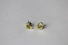 Load image into Gallery viewer, Flick Heart Stud Earrings, Brass &amp; Silver