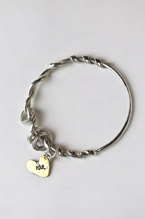 Flick Doodad Bangle, Silver & Brass