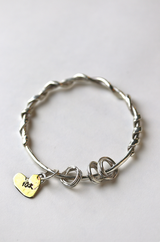 Flick Doodad Bangle, Silver & Brass