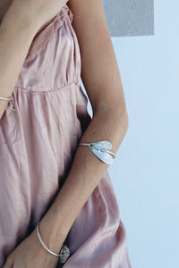 Silver Princess Bangle with copper rivet