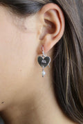 Silver Heart with Pearl Earrings