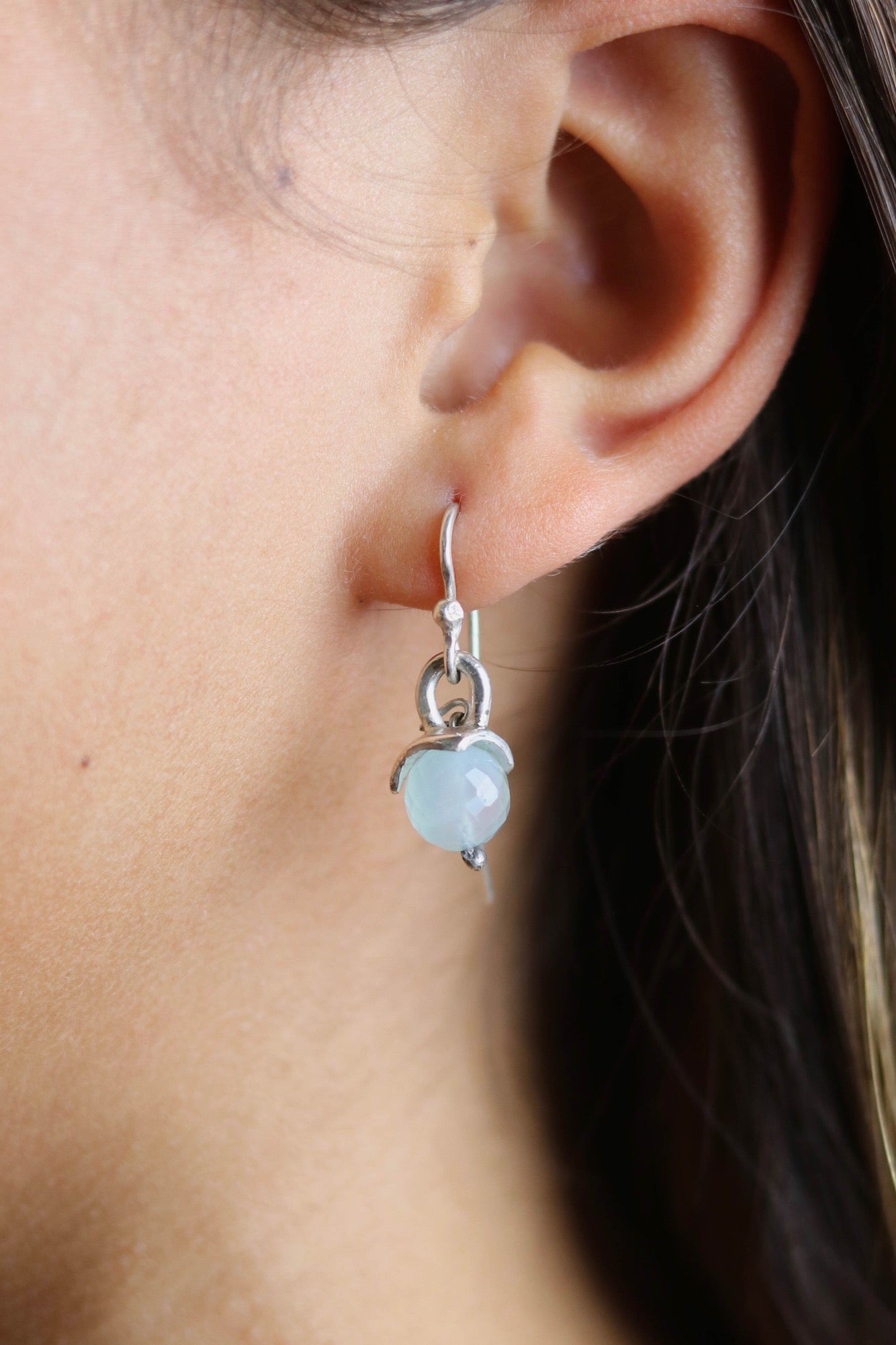 Cloudy Blue quartz Earrings
