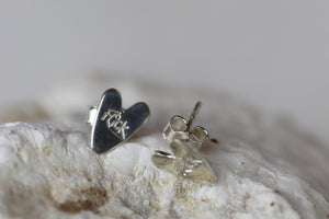 Flick Silver Heart Stud Earrings