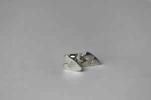 Flick Silver Heart Stud Earrings