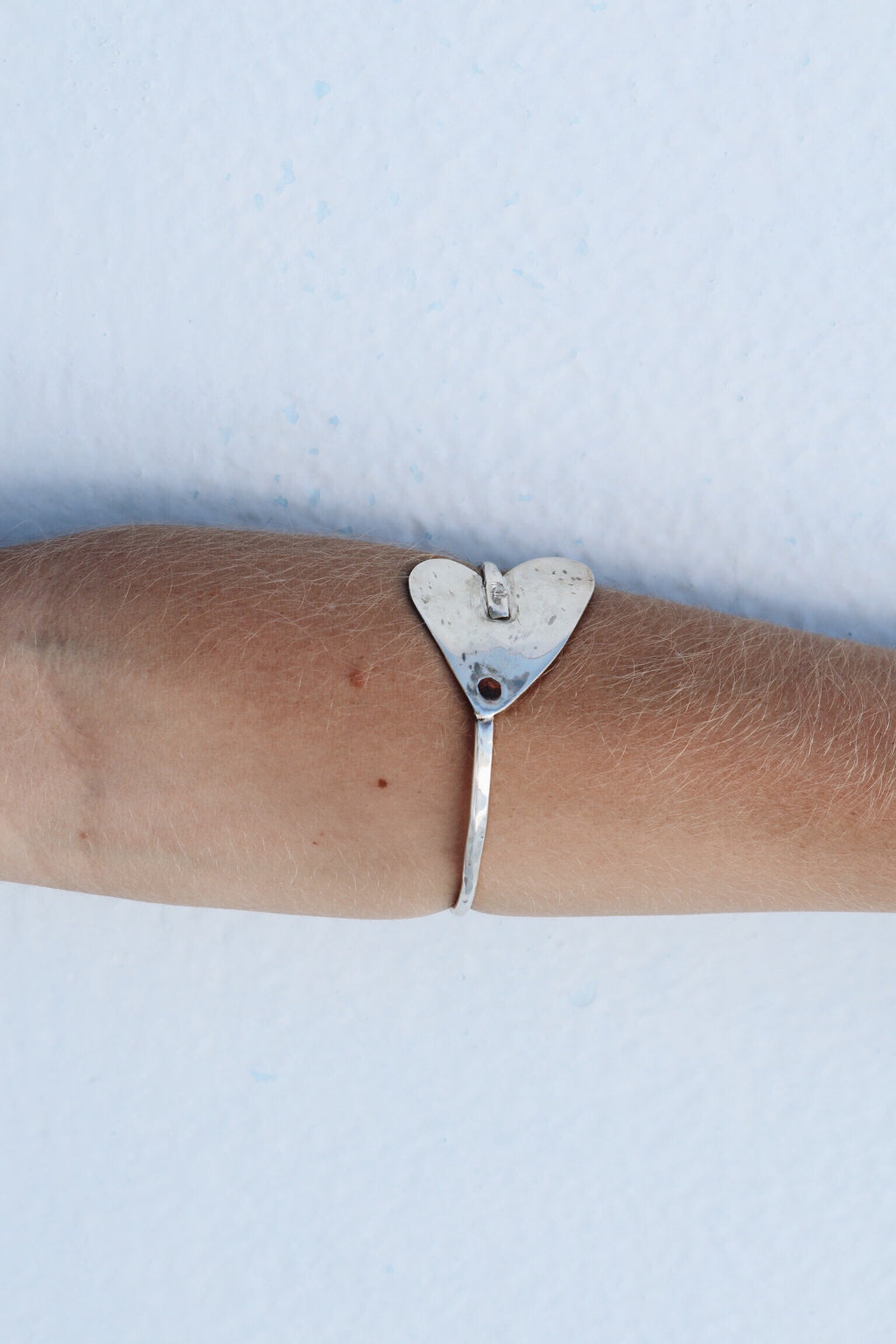 Silver Princess Bangle with copper rivet