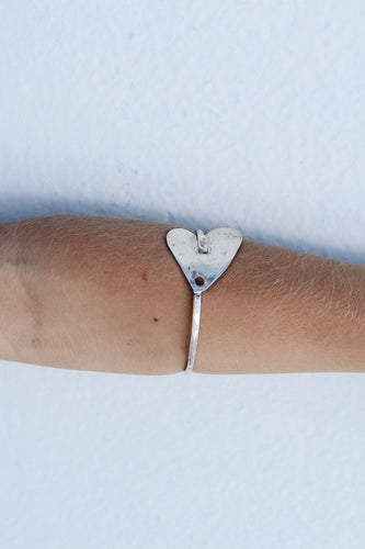 Silver Princess Bangle with copper rivet