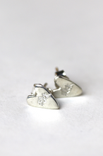 Load image into Gallery viewer, Flick Heart Stud Earrings, Silver