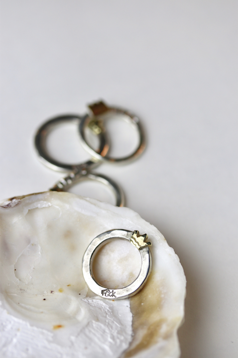 King Secret Agent Ring, Silver and Gold