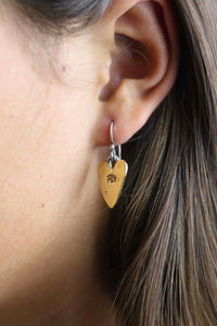 Flick Brass and Silver Hanging Heart